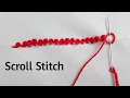 How to do the Scroll Stitch Basic Hand Embroidery Tutorial For Beginners