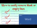 How to easily remove blank or empty lines in Microsoft word