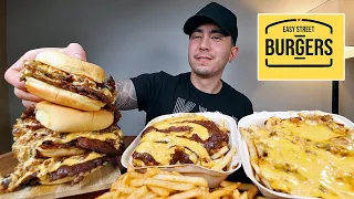 Download SMASHING Some Double Burgers And Loaded Fries From Easy Street Burgers Mukbang MP3