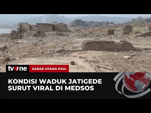 Penampakan Bangunan Masjid di Tengah Waduk Jatigede yang Surut