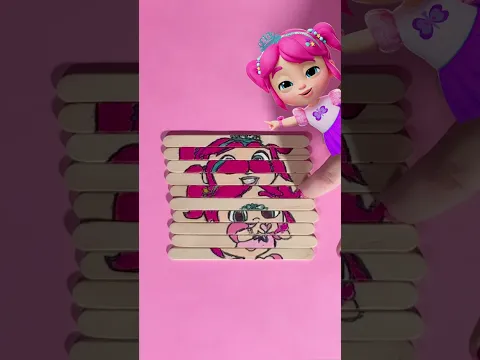 Emmie's EASY 1-2-3 Princess Popsicle Stick Puzzle! 🧩 DIY Girly Glitter Paint Craft #kids #shorts