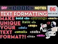 DIY CODE NOTES HTML TEXT FORMATTING JULSTUB