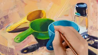 Acrylic Still Life Painting Demonstration Painting Without Drawing  Acrylic Still Life Painting Demonstration Painting Without Drawing