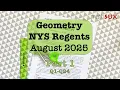 Geometry NYS Regents August 2025 Part 1 MathSux