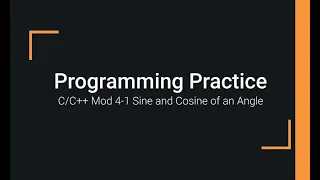 C Programming Examples 04-1 Getting the Sine and Cosine of an Angle