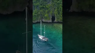 Unbelievable Sea Cave Drone Footage | Sailing Indonesia