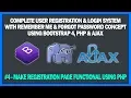 Make Register Page Functional PHP Complete User Registration Login System Using PHP Ajax