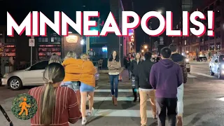 Minneapolis Minnesota at Night - Live Walk North Loop Night Life