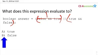 Boolean Expression Tracing Unit 3 APCS A - 2019-2020