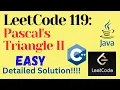 LeetCode 119 Pascal s Triangle II EASY C JAVA Detailed Solution