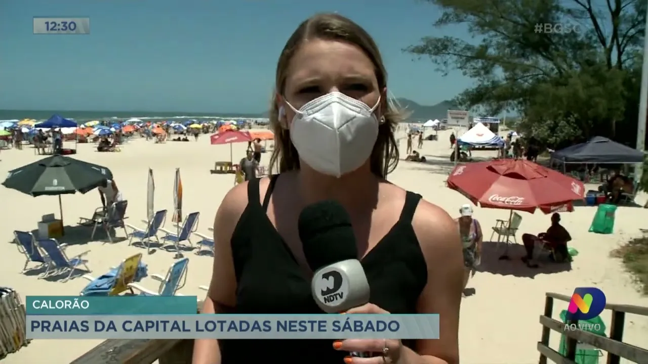 Praias de Florianópolis lotadas neste sábado