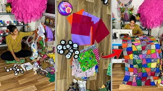 Don't Throw Old Clothes! She Made a 5-star Designer Double Bedsheet