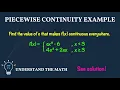 How to Check Continuity of Piecewise Functions Step-by-Step Example Calculus 1
