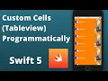 TableView Custom Cells Programmatically - Swift 5 2020 Xcode 11