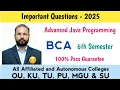 Advanced Java Programming Important Questions 2025 BCA VI Semester 6th Sem Imp Gunshot Damsure OU PU