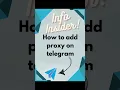 How to add proxy on Telegram