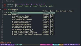Vimscript Tutorial List removing duplicates