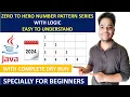 4 Number Pattern Programs in Java Programming Language in Visual Studio Code Complete Dry Run