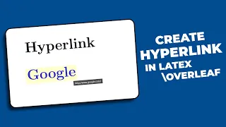 How to create HYPERLINKS in Latex Overleaf