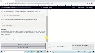 Lesson 1 - Comment your JavaScript code