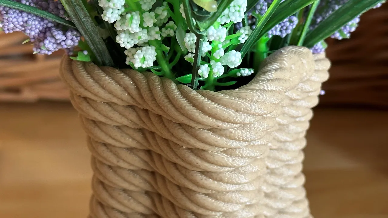 Four Corner Coiled Rope Vase