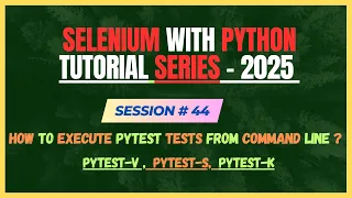 44 How to Execute PyTest Tests from Command Line Terminal Selenium - Python Tutorial