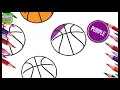 Basketball KIDS Coloring Pages for Kids Easy Drawing for Kids Painting for Kids