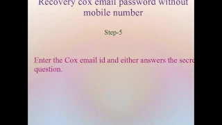How to recovery cox email password without mobile number