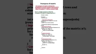 Part 7 Transpose a Matrix in C C Programming Tutorial
