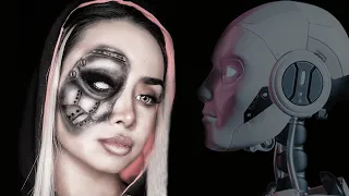 Makeup Tutorial HALF MACHINE HALF HUMAN HalloweenMakeupTutorial Robot maryammousavi