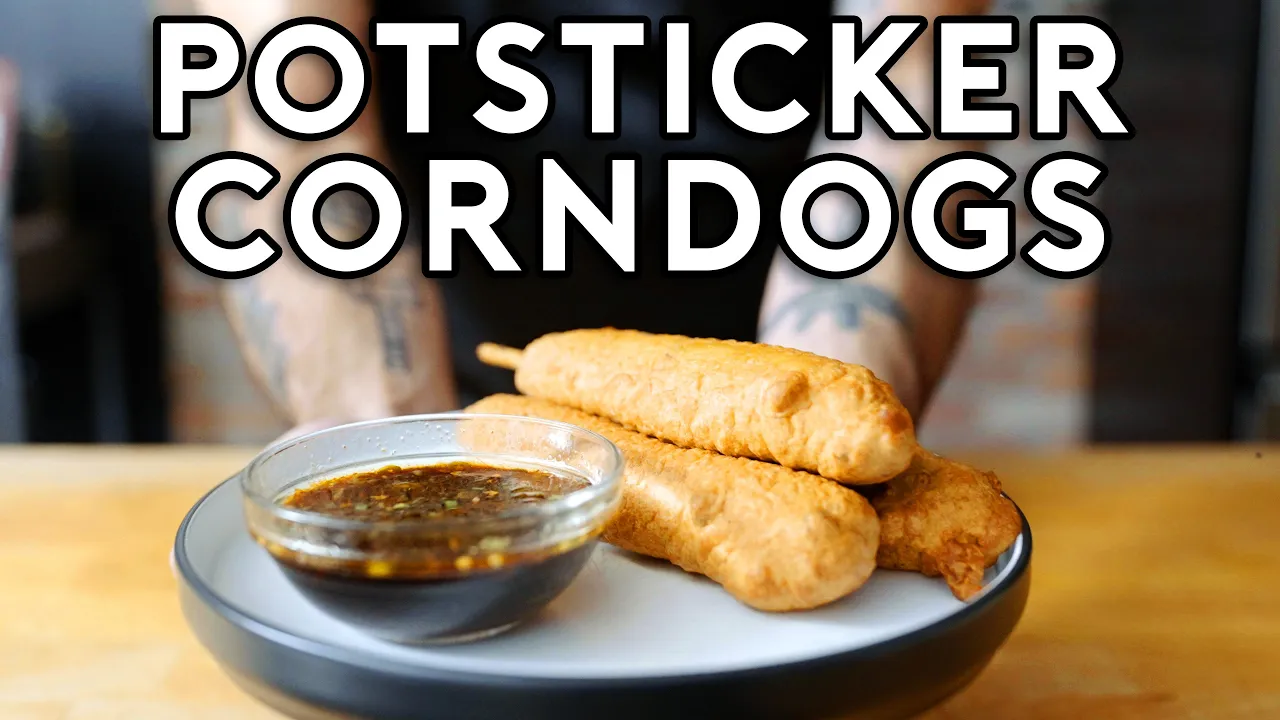 Making Corndogs Using Potstickers and Scallion Pancakes   What