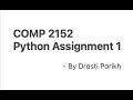 COMP 2152 Python Assignment 1