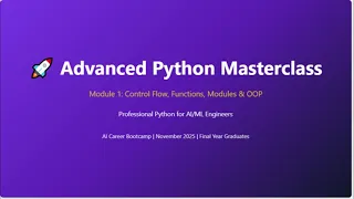 AI ML Bootcamp Advanced Python Module 1