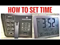 How To Set Time Marathon Atomic Clock with Indoor Outdoor Temperature Time Zone Fix