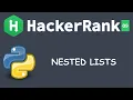 Nested Lists Easy Basic Data Types Python HackerRank Solution Hindi