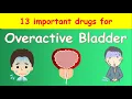 13 Drugs for Overactive Bladder - Vibegron Darifenacin Duloxetine