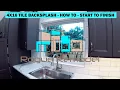 How to Backsplash Tile with White 4x16 Subway Tile and Gray Grout-Start to Finish - Ikea Cabinets