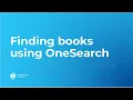 Finding books using OneSearch