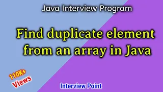 Find duplicate element from an array in Java How to get duplicate element from an array in Java