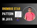 Java Program to Print Rhombus Star Pattern Pattern Program in Java Coding Pills