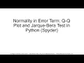 Normality in Error Term Q-Q Plot and Jarque-Bera Test in Python Spyder