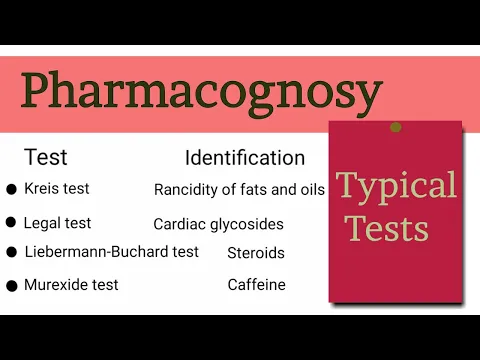 Download MP3 Pharmacognosy |Typical tests |important