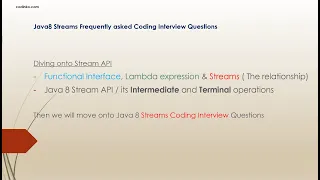 Java 8 Lambda expressions Functional Interface Streams Java 8 Streams Coding interviews - Part1