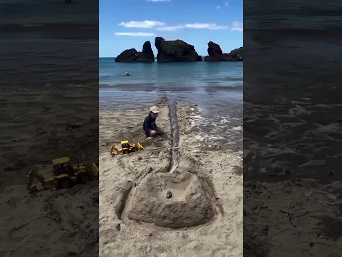 The wave ruined all the child's hard work #shortvideo