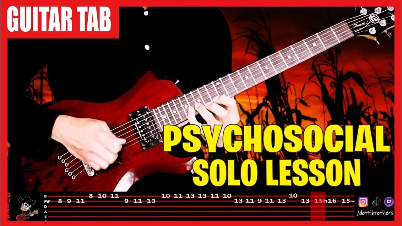 Slipknot - Psychosocial【 GUITAR SOLO LESSON 】