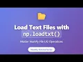 NumPy loadtxt Tutorial Load Text Files into Arrays Python Data Science
