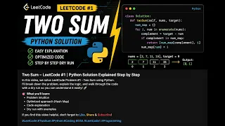 Two Sum LeetCode Problem Python Beginner Friendly Solution