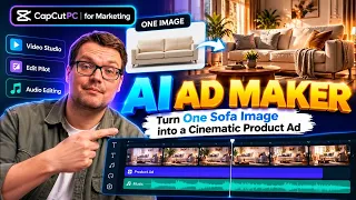 AI Ad Maker: Turn One Sofa Image into a Cinematic Product Ad | CapCut PC