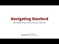 Navigating Stanford Orientation resource for community partners