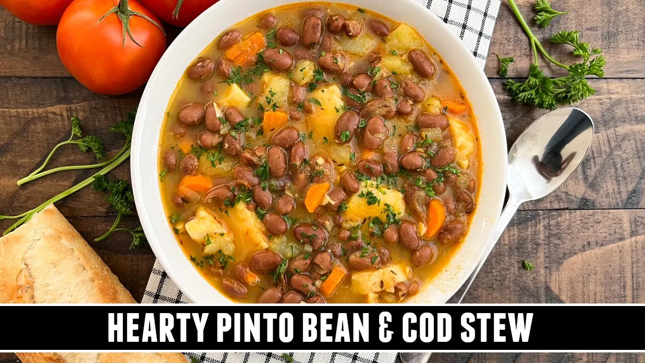 Hearty Pinto Bean & Cod Stew   EASY & Delicious 40 Minute Recipe